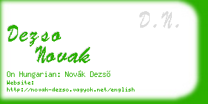 dezso novak business card