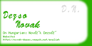 dezso novak business card